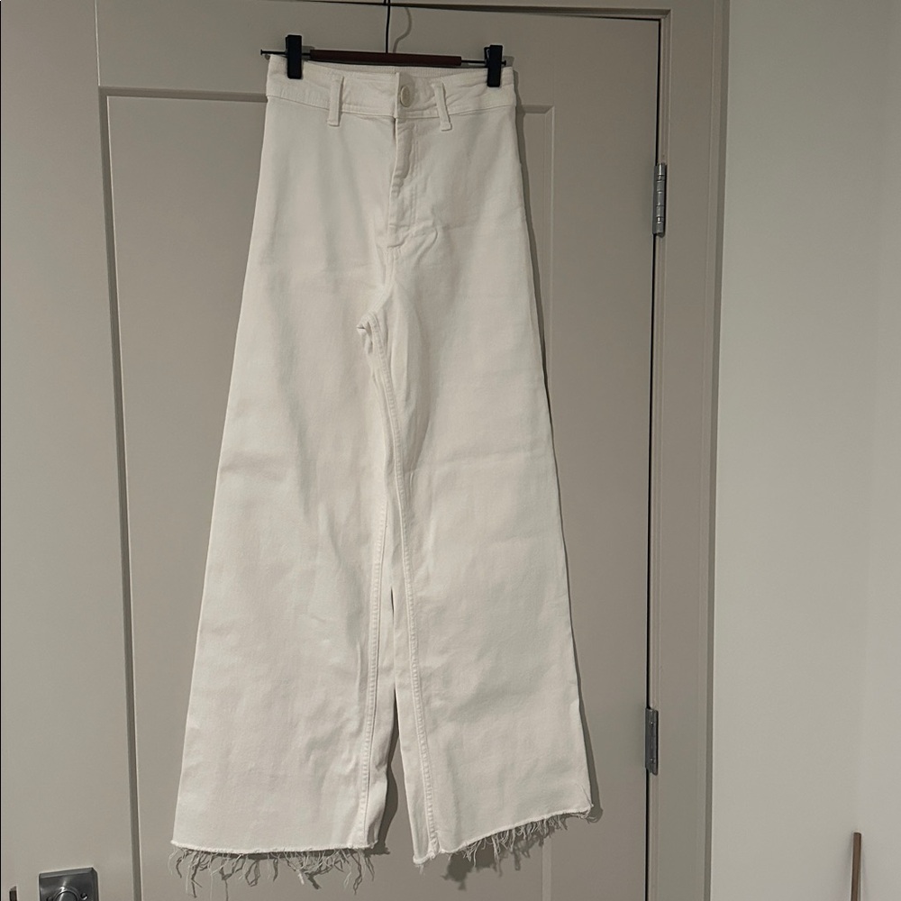 Zara White Denim Trousers